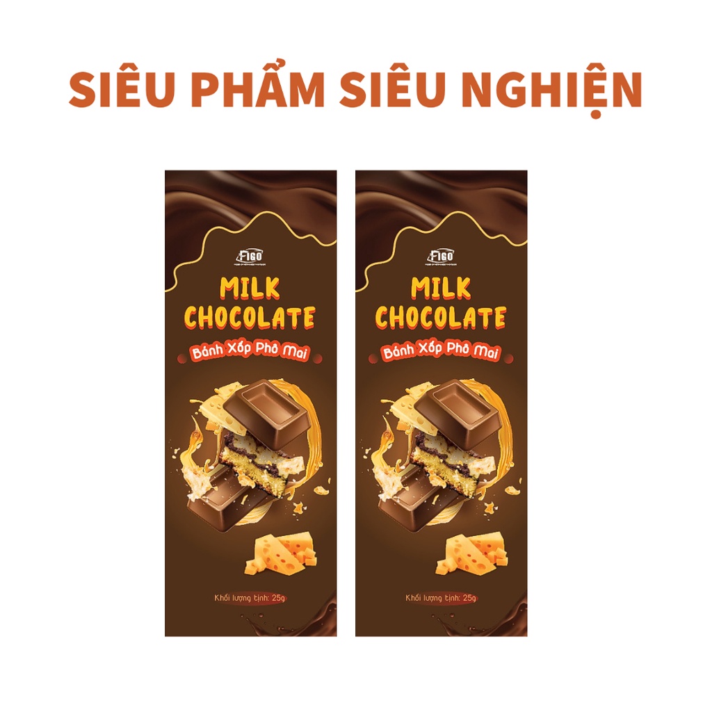 [Giao hoả tốc HCM-Bán Chạy] Combo 1 hộp socola sữa nho nhô 50g+ 3 Hộp socola sữa 20g cookie,hạnh nhân, phô mai Figo