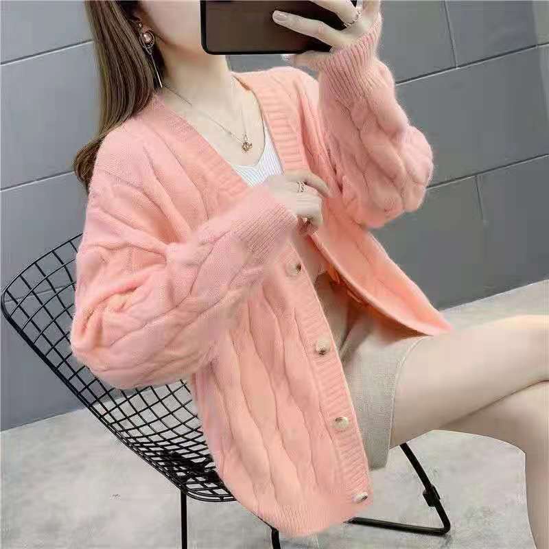 Áo cardigan dệt kim tay dài phong cách Hàn Quốc tùy chọn màu sắc