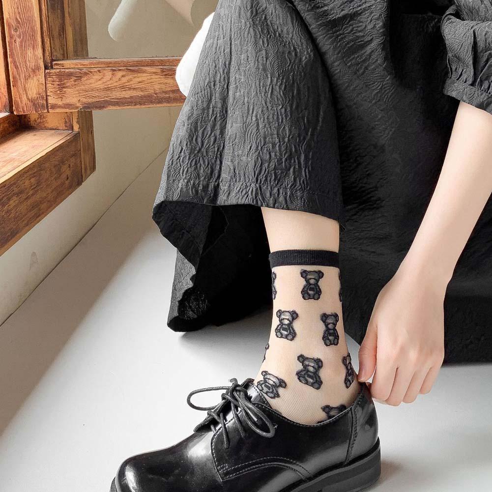 Vớ Lụa Thủy Tinh Trong Suốt Đơn Giản Phong Cách Nhật Bản Cho Nữ