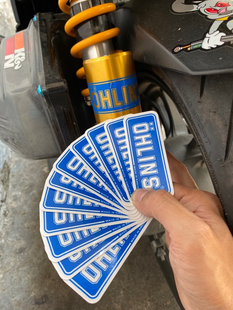 Tem Ohlins Xanh Kéo Lụa