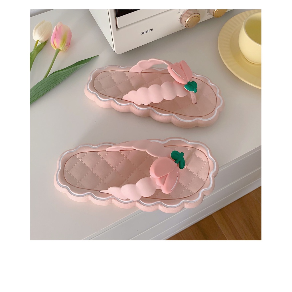 Dép kẹp nữ đính hoa tulip mùa hè Hàn Quốc đi biển - US841