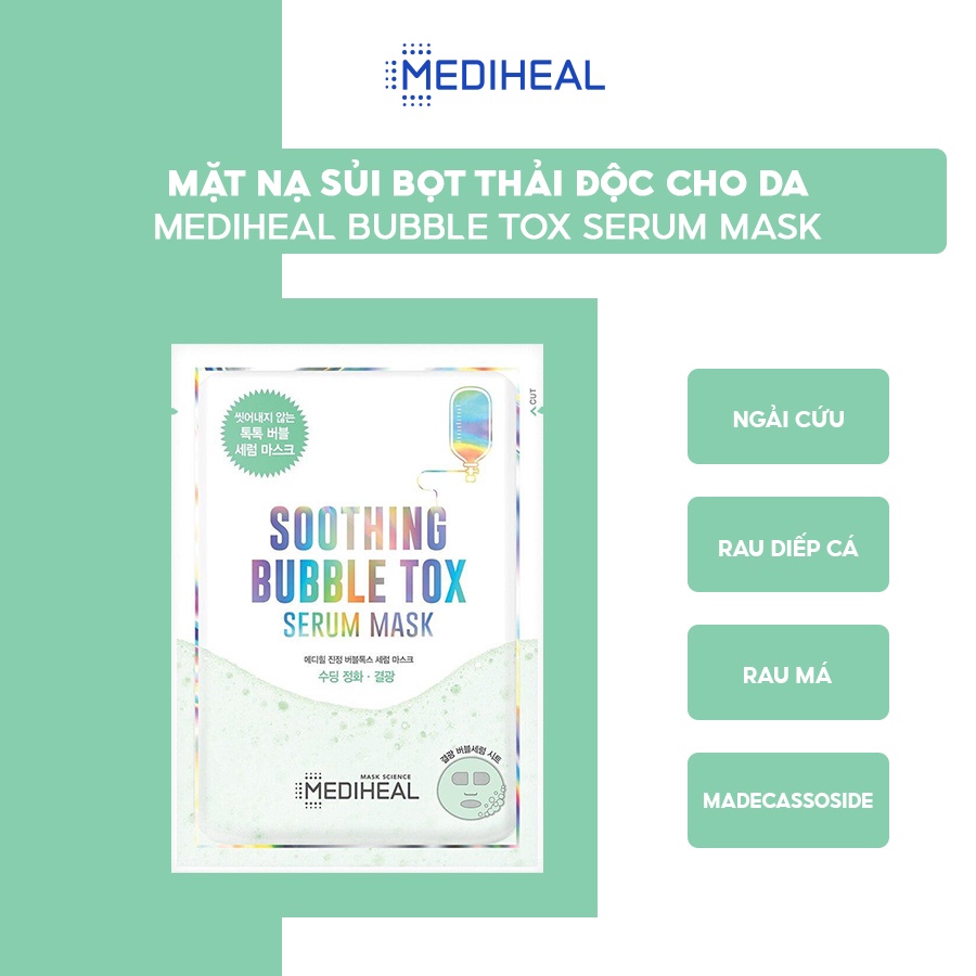 Mặt Nạ Sủi Bọt Thải Độc, Cấp Ẩm, Làm Dịu Da Mediheal Soothing Bubble Tox Serum Mask 25ml [K58]