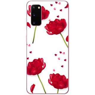 Ốp lưng Samsung Galaxy S20, S20 Plus, S20 Ultra in hình Hoa đỏ nền trắng
