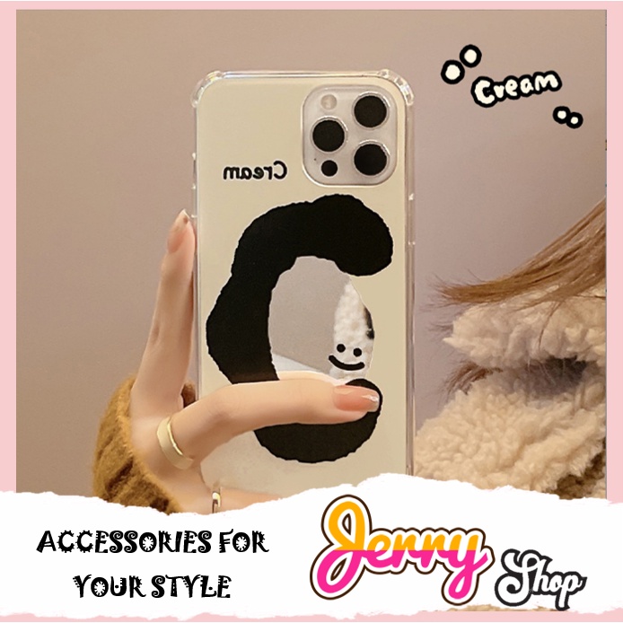 Ốp lưng iphone Gương Cream 6/6plus/6s/6splus/7/7plus/8/8plus/x/xr/xs/11/12/13/pro/max/plus/promax-jerry shop