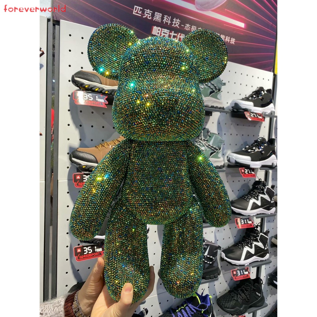 Gấu Bearbirck tự đính đá cực xinh, Bearbrick Handmade Full size 18-53cm