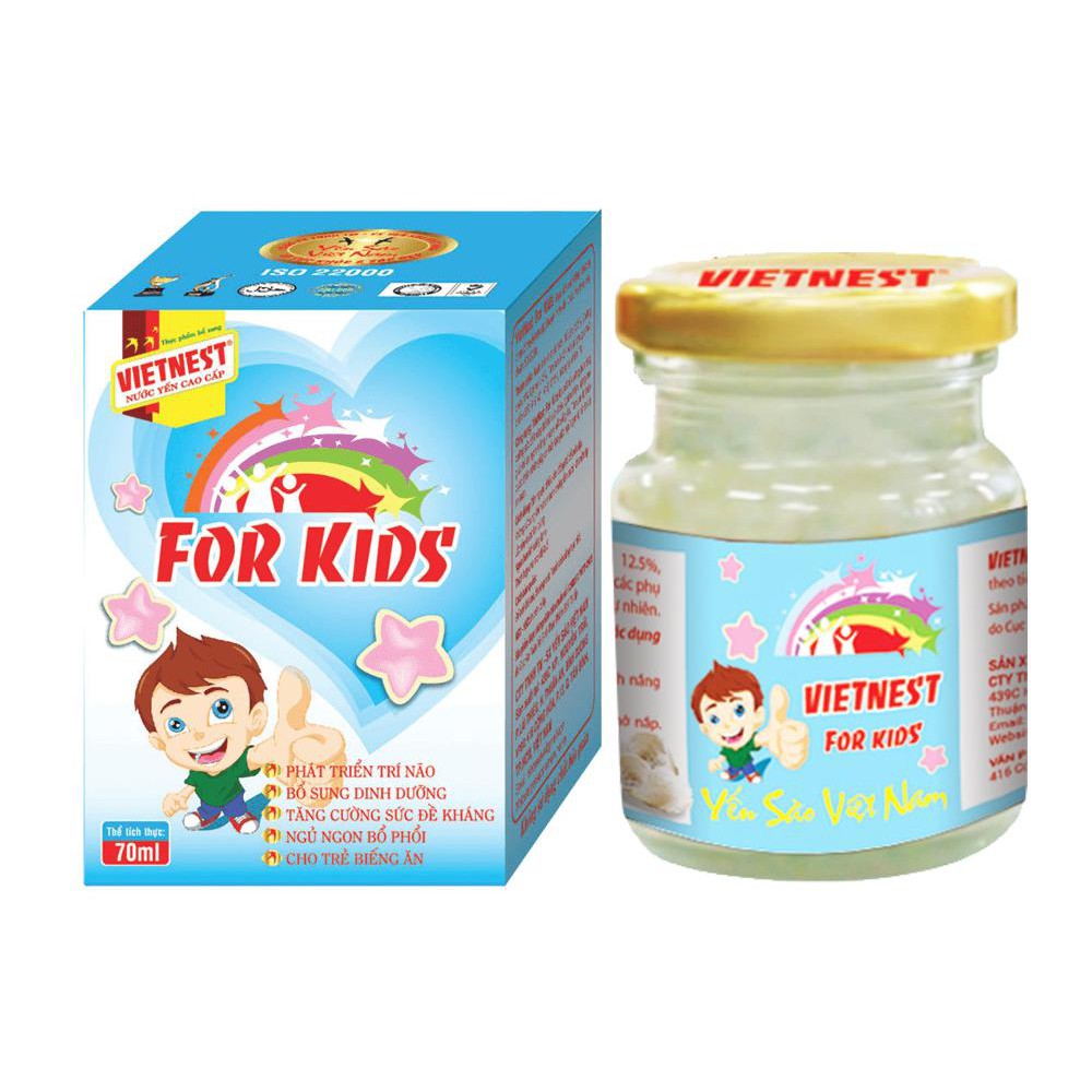 Nước yến cao cấp chưng sẵn nhiều dinh dưỡng, protein, chất đạm và vitamin cho bé VIETNEST FOR KID 70ml