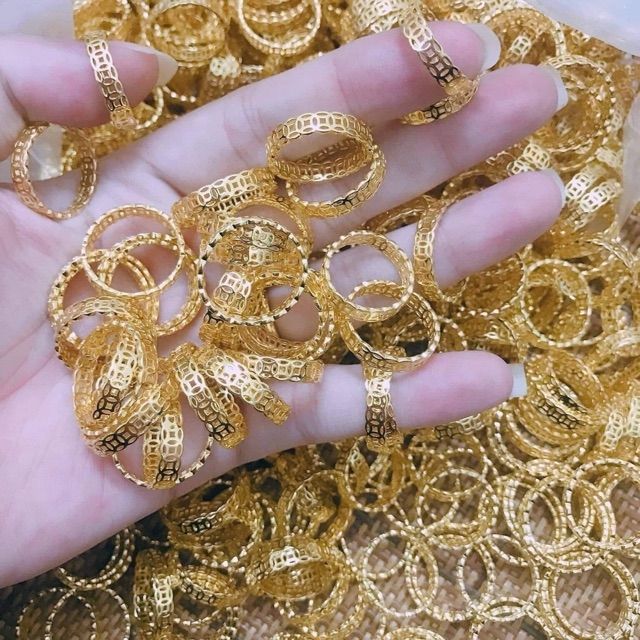 Nhẫn kim tiền mạ vàng