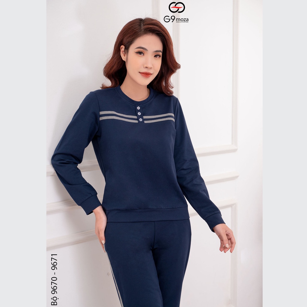 Bộ thể thao nữ G9moza 9670 - 9671 với chất liệu da cá mềm mại không xù