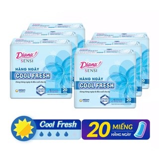 Lốc 6 gói Băng vệ sinh Diana hàng ngày Sensi Cool Fresh gói 20 miếng