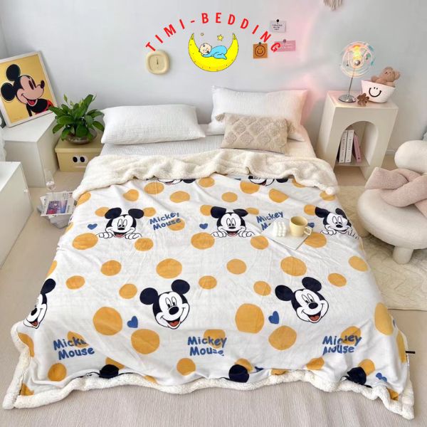 Chăn lông cừu nhân vật họat hình disney bề mặt mềm, mịn và không xù khi vệ sinh - Timibedding
