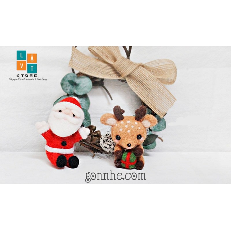 Bộ len chọc Giáng Sinh 3 món - Tự tay chọc len làm quà giáng sinh, Christmas gift, handmade, diys