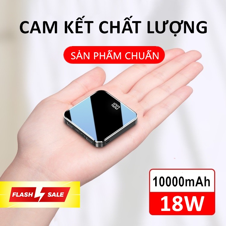 [NHAP MA GIAM GIA] Sạc dự phòng tích hợp màn hình Led Dung Lượng 10000MAH Chuẩn 18W - Hàng đẹp cao cấp - Bảo hành 12t