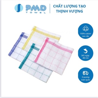 Khăn lau chén bát đĩa ly trà cotton Xuất Nhật loại mỏng thấm nước tốt nhanh khô màu hoàn nguyên không phai,ra lông