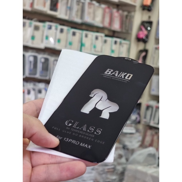 Kính Cường Lực Full Màn Hình BAIKO Có Chống Bụi Màng Loa Đủ Mã Iphone Từ X Đến 13 Pro Max Chống Bám Vân Tay