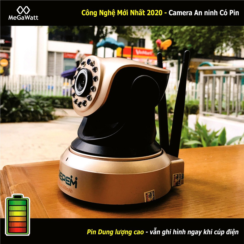 CAMERA NHÀ GIÀU Siêu Nét 4.0 - Cúp Điện Vẫn Quay. Pin 1800mAh