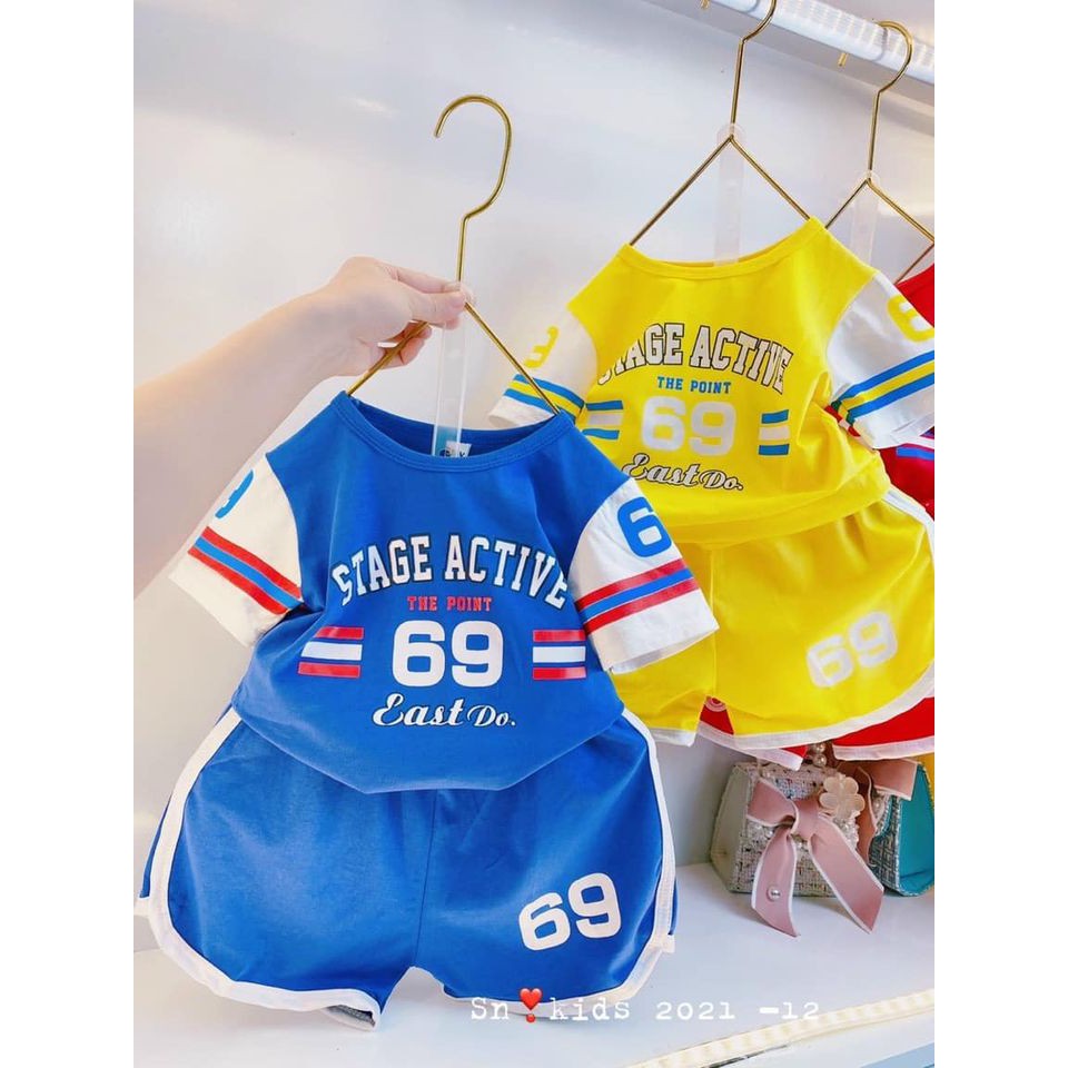 Bộ cotton size đại bé trai STAGE ACTIVE 69 dáng thể thao CÓ ẢNH + VIDEO