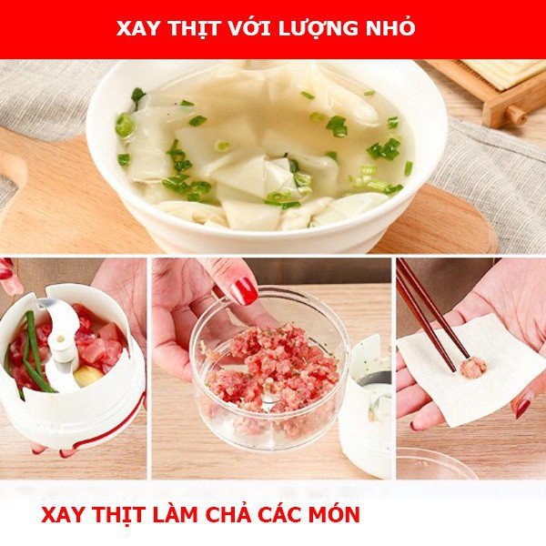 Máy Xay Tỏi Mini Bằng Dây Kéo, Sử Dụng Tiện Lợi Nhanh Chóng, Cắt Nhỏ Tỏi Ớt, Bảo Hành 1 Đổi 1