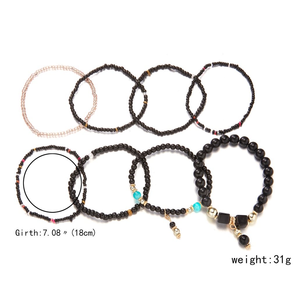 Set 8 vòng đeo tay RINHOO FRIENDSHIP chuỗi hạt phong cách boho thời trang cho nữ