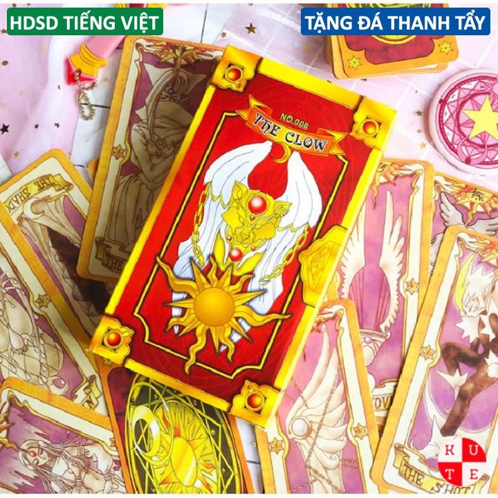 [Size Gốc] Bài Tarot Clow Card Cardcaptor Sakura KINOMOTO SAKURA Bản Chuẩn Đẹp Tặng Đá Thanh Tẩy