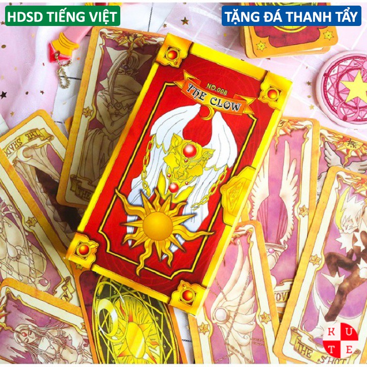 Bài Tarot Clow card/Cardcaptor Sakura/KINOMOTO SAKURA Bản Chuẩn Đẹp Tặng Đá Thanh Tẩy