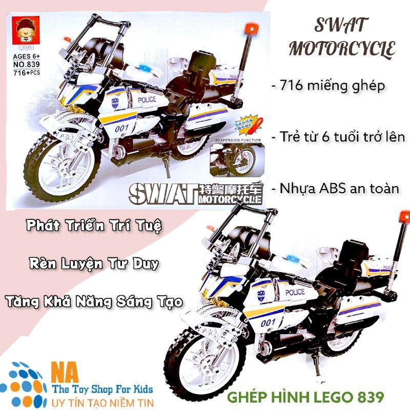 Bộ Lắp Ghép Lego Swat Motorcycle 839