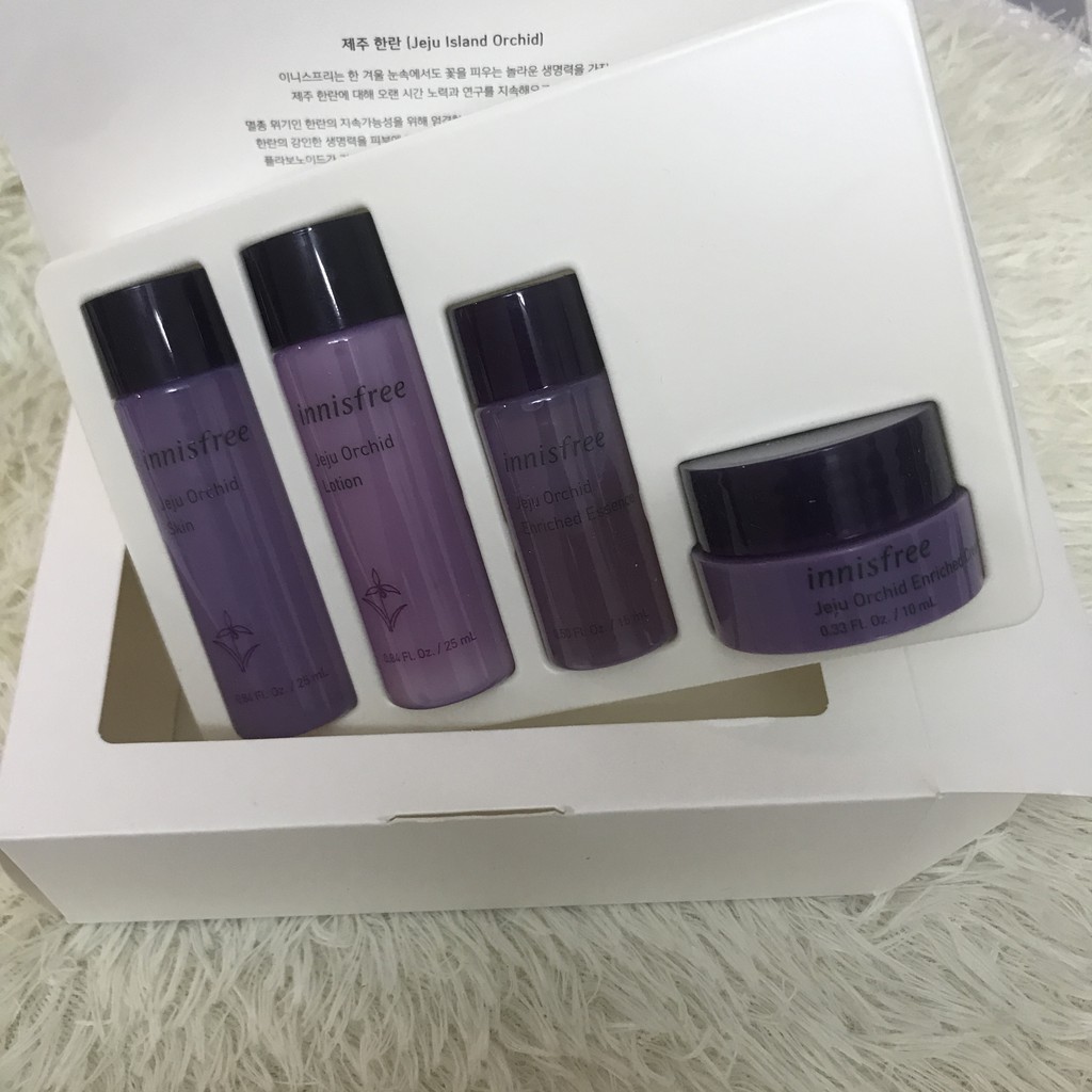 Bộ dưỡng da toàn diện, dưỡng trắng, chống lão hóa Innisfree Jeju Orchid Special Kit 4 Item Hàn Quốc