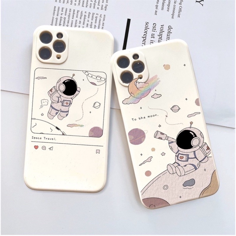 Ốp lưng vuông giả lp13 cạnh hình nhà du hành vũ trụ 6/6plus/6splus/7/7plus/8/8plus/x/xr/xs/11/12/pro/max/plus/promax