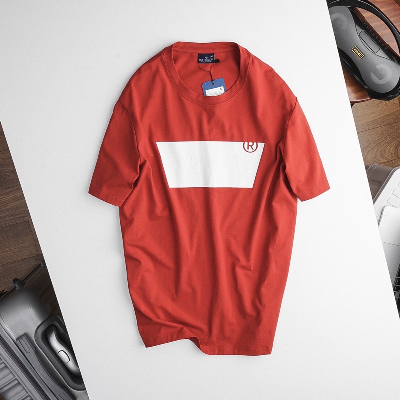 Áo thun nam nữ cổ tròn in nổi chính hãng Dusty Tailor form slimfit chất cotton 4 chiều