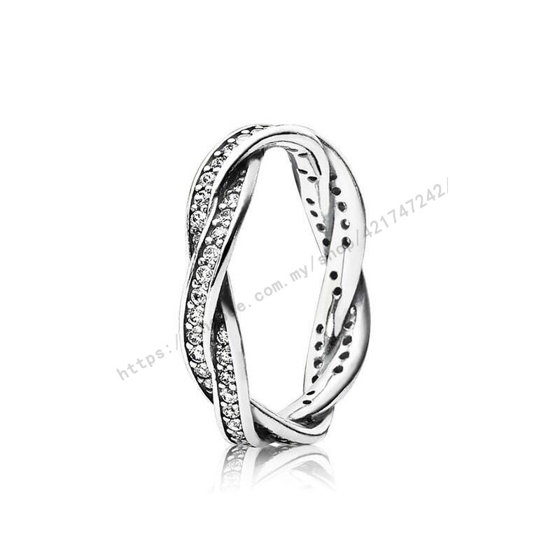 Nhẫn Pandora 190963 Cz mạ bạc S925 đính đá lấp lánh sang trọng