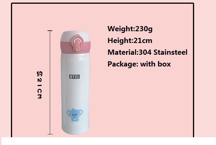 Bình Đựng Nước Bt21 500ml Có Thể Tái Sử Dụng