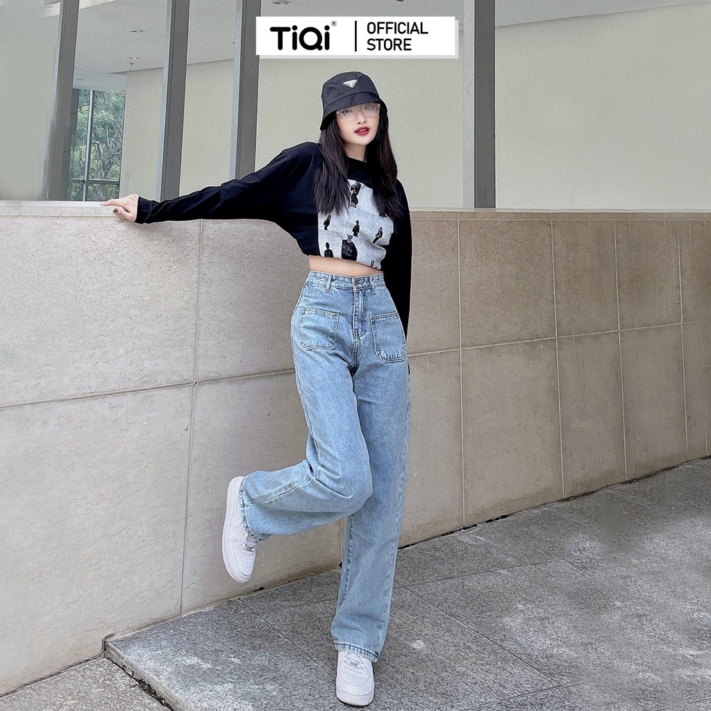 Quần Jean Ống Rộng Nữ TiQi Jeans Phong Cách Streetstyle B2-204