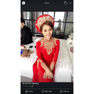Áo dài cô dâu 6 tà kèm quần