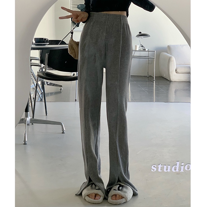 SUXI Quần Dài Ống Rộng Lưng Cao Thời Trang Hàn Quốc Cho Nữ