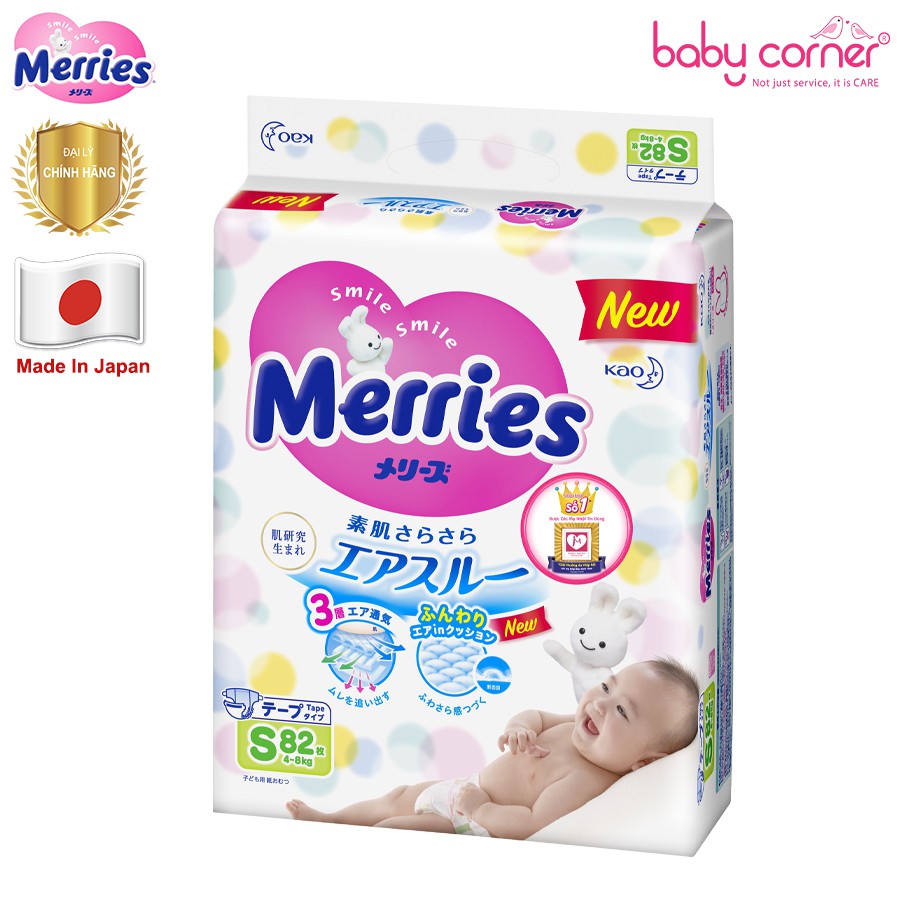 [NHIỀU SIZE] TÃ DÁN/ TÃ QUẦN MERRIES NEWBORN90, S82, M64, M58, L54, L44, XL44, XL38, XXL26