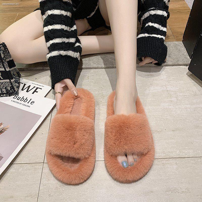Dép Lông Thỏ Đế Dày Size Lớn 35-42 Phong Cách Mới Cho Nữ Size 41