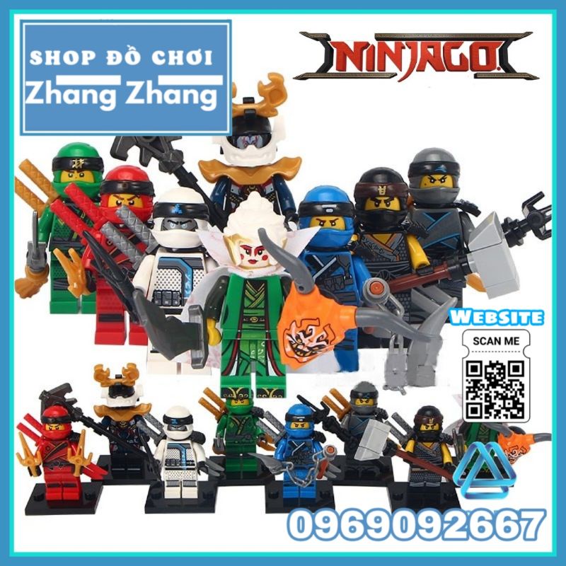 Đồ chơi Xếp hình Ninjago Master Spinjitzu gồm Harumi Samurai X - Nya - Zane Lloyd Kai - Cole Minifigures LELE A001-008