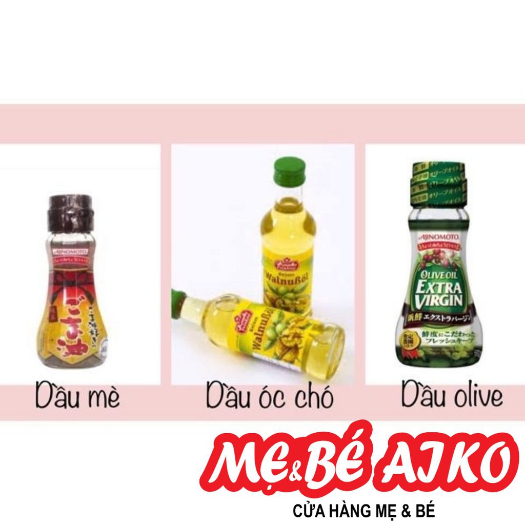 Combo dầu mè, olive, óc chó cho bé