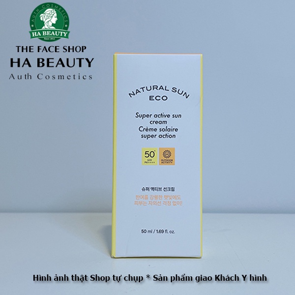 Kem chống nắng toàn diện ngăn bụi mịn Hàn Quốc The Face Shop Natural Sun Eco Super Active Sun Cream SPF50+PA+++ 50ml