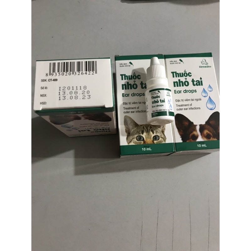 Thuốc nhỏ tai trị viêm tai ngoài cho chó mèo lọ 10ml