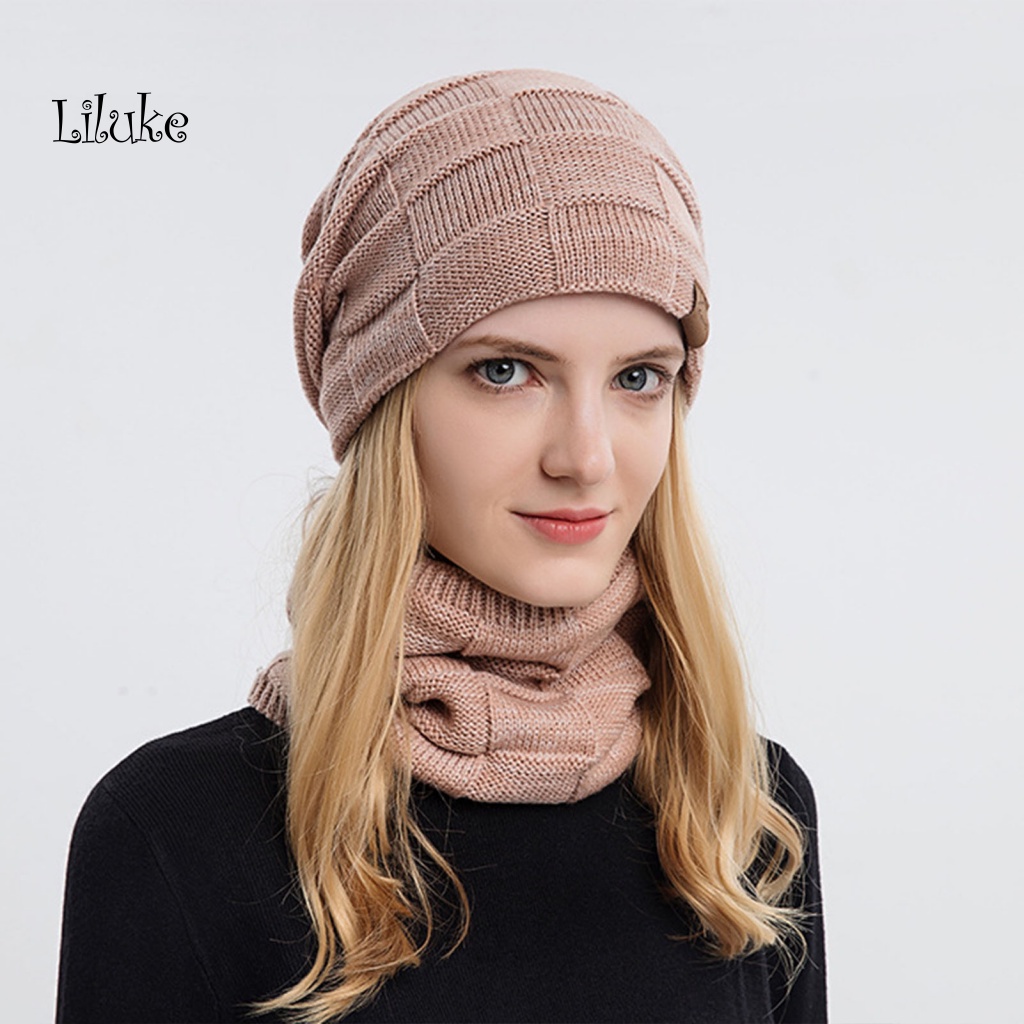 Bộ 2 Mũ Beanie Kèm Khăn Choàng Cổ 2 Trong 1 Cá Tính