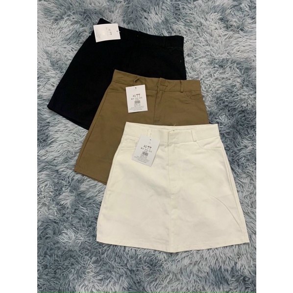 CHÂN VÁY KAKI CHỮ A NGẮN MÀU ĐEN /trắng / nâu be đủ sz S/M/L/XL
