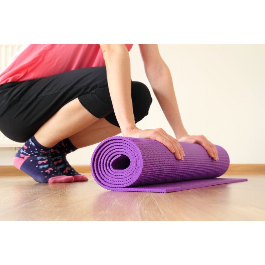 Thảm tập Yoga CHỐNG TRƯỢT 2 lớp cao su TPE cao cấp, miếng tập gym và thể dục tại nhà dày 6mm [HÀNG THẬT]