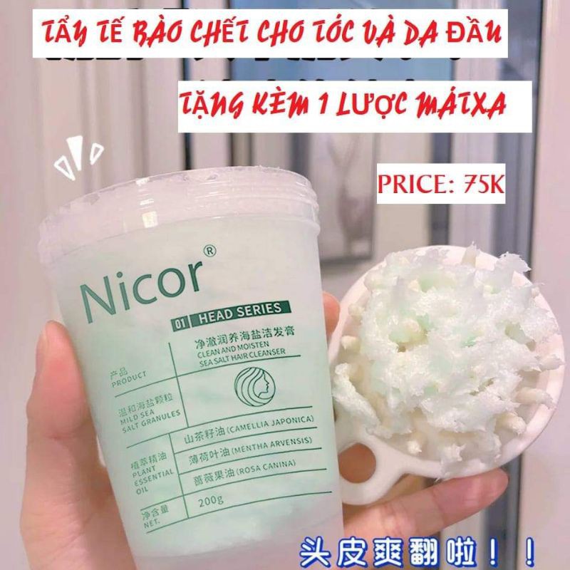 Dầu gội Muối biển tẩy tế bào chết và kiềm dầu cho tóc và da đầu