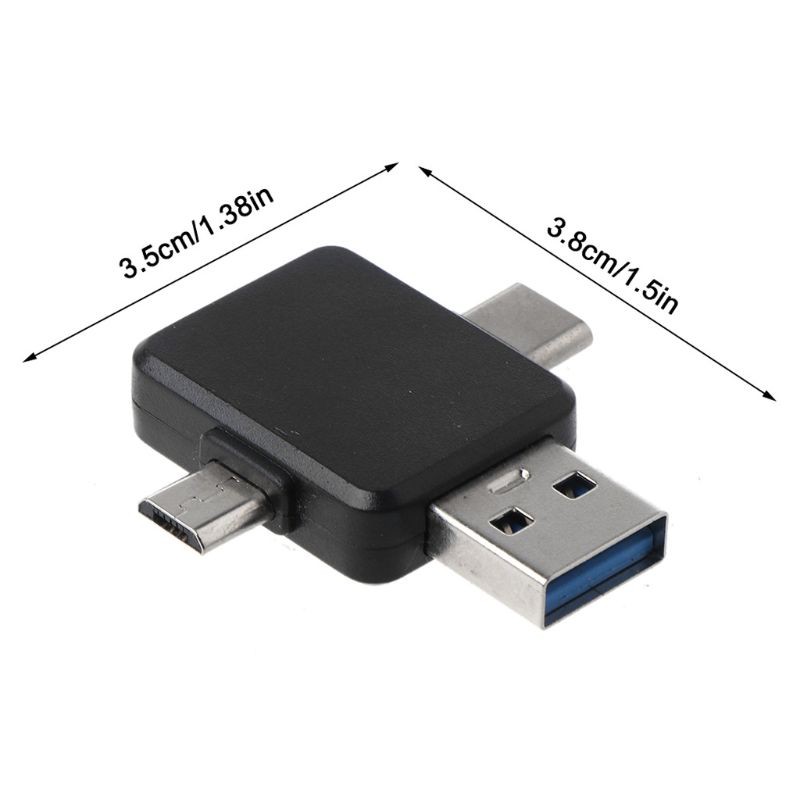 Đầu Chuyển Đổi Cổng Type C Sang Usb + Micro Usb + 8 Pin Cho Iphone Samsung Xiaomi Android