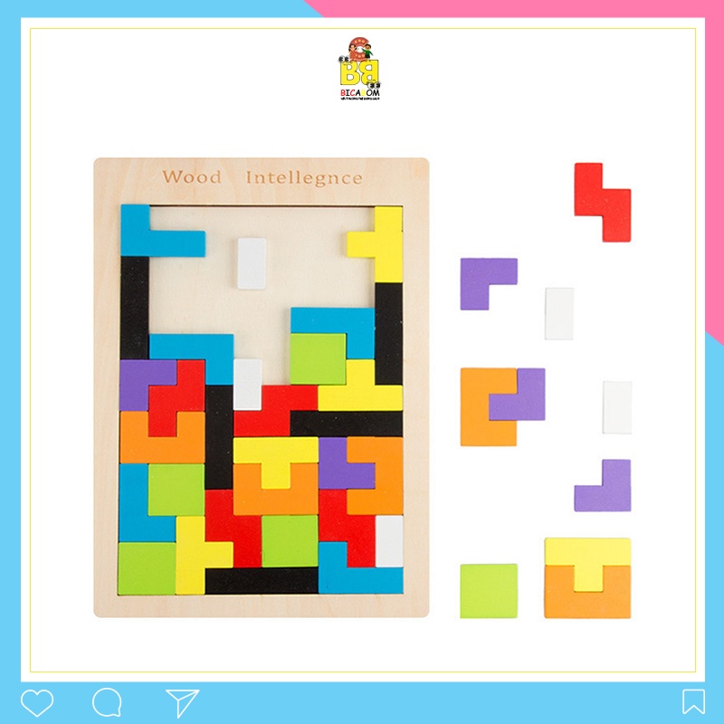 Đồ chơi phát triển trí tuệ tetris game xếp hình Bicabom Bc68