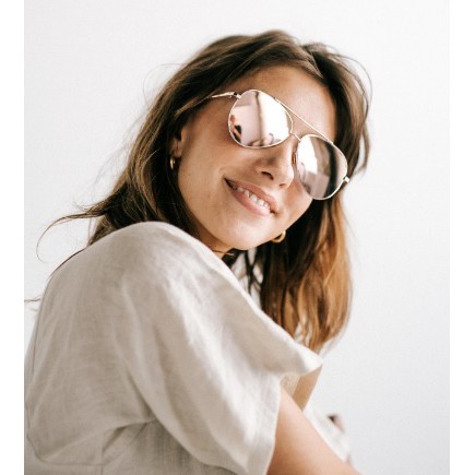 Kính mát trắng gương bạc California - hàng xuất dư xịn Mỹ, UV protection chống tia cực tím bảo vệ mắt | BigBuy360 - bigbuy360.vn