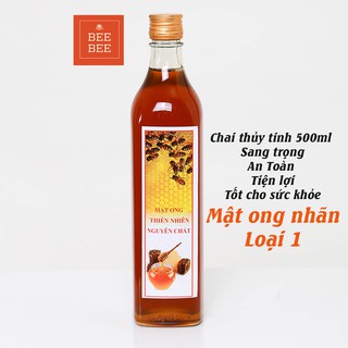 Mật ong hoa nhãn 500ml nguyên chất 100% , chai thủy tinh,an toàn chất lượng,uy tín,hoàn trả nếu không hài lòng