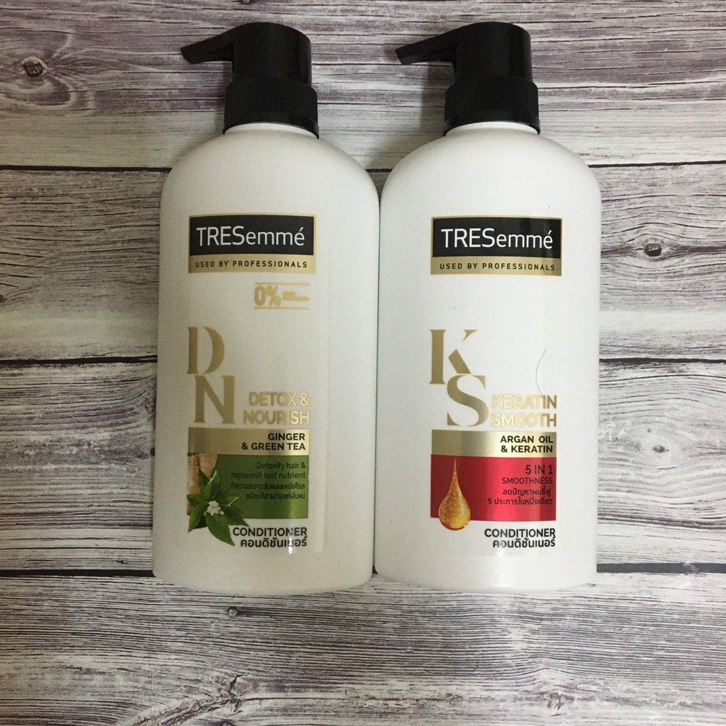 Dầu xả TResemme Detox &amp; Nousrish Gừng và trà xanh Thái Lan 450ml DÀNH CHO TÓC KHÔ XỈN MÀU