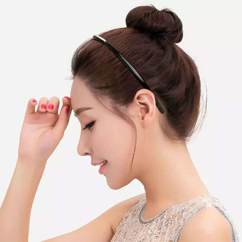 Bờm Cài tóc đũa nhựa cứng màu đen (bản 8mm)