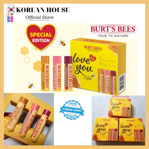 (Chính hãng) SET SON DƯỠNG SÁP ONG PHIÊN BẢN ĐẶC BIỆT BURT'S BEES_LOVE YOU_Siêu xinh